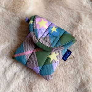 BAGGU Star Plaid Puffy Earbuds Pouch